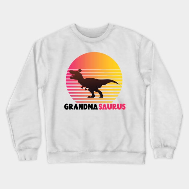 Mother's Day Grandmasaurus T rex Dinosaur Grandma Saurus Crewneck Sweatshirt by Ras-man93